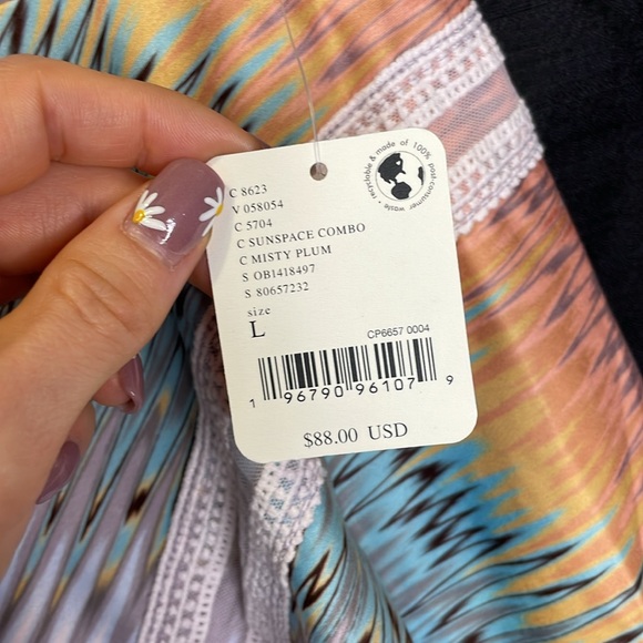 NWT FP Movement Pleats And Thank You Printed Skort - Sunspace Combo - Size Large - Picture 8 of 17